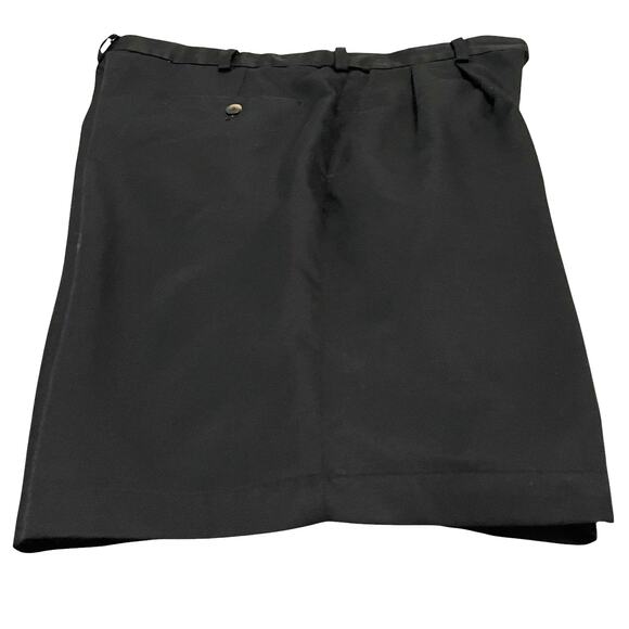 HAGGAR HIGH-RISE DRESSY WALKING SHORTS, MENS, 36" WAIST, BLACK, PLEATED FRONT - Picture 6 of 12
